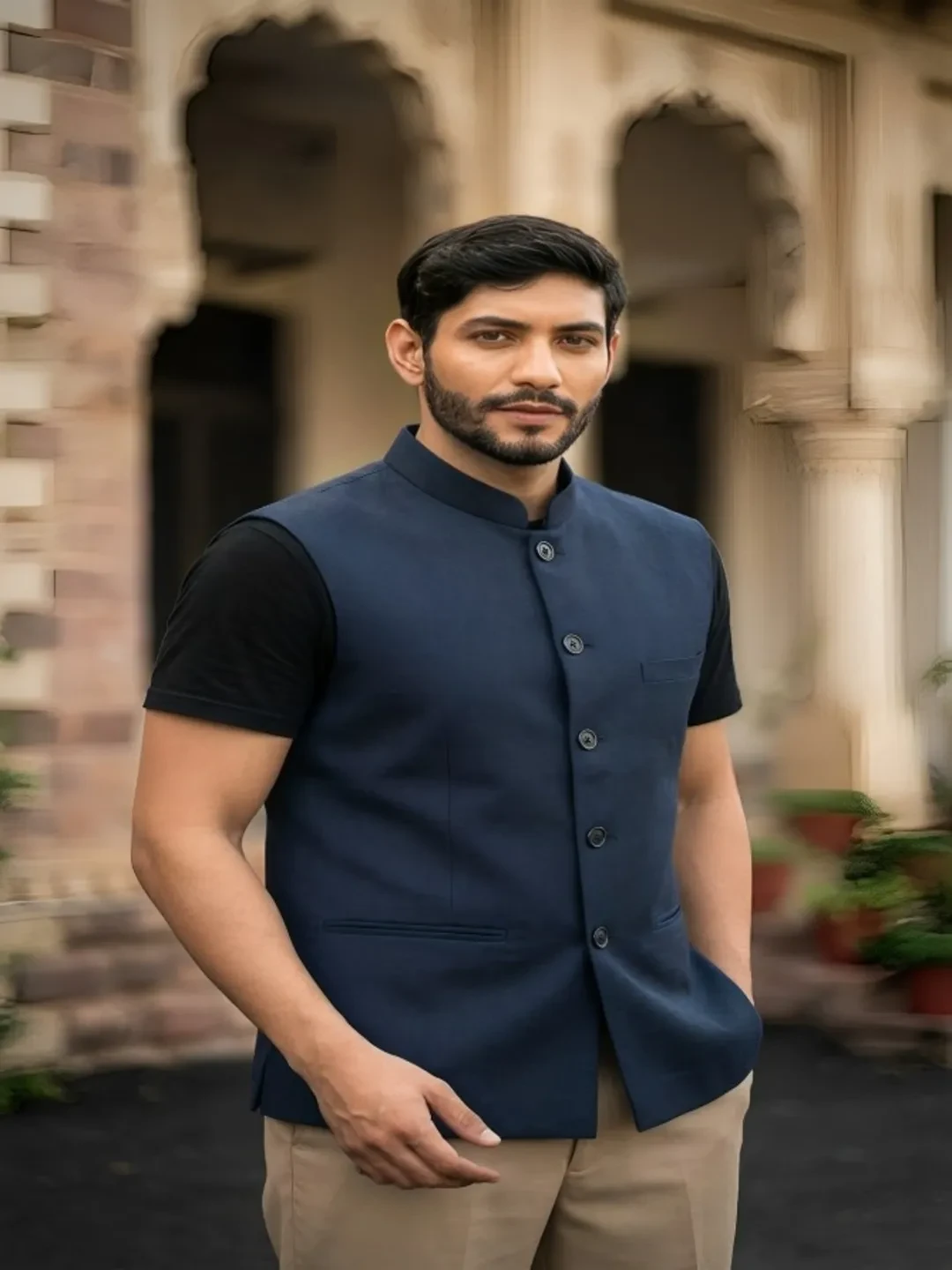 Solid Navy waistcoat